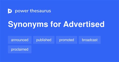 synonyms for ad|synonyms for advertised.